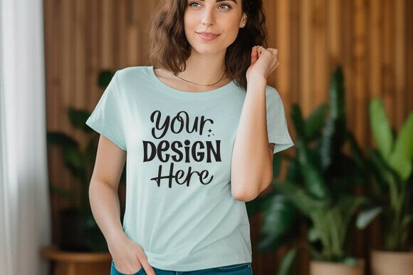 Bella Canvas 3001 Kelly Shirt Mockup for Designers