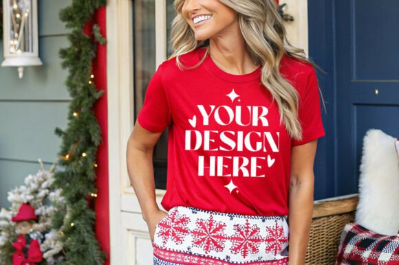 Bella Canvas 3001 Red T-shirt Mockup Essentials