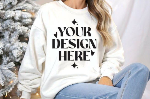 Christmas Gildan 18000 White Mockup: The Ultimate Tool for Holiday Designers