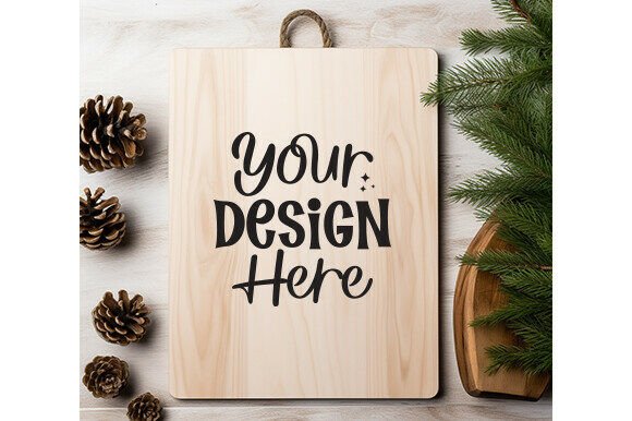 Christmas Kitchen Cutting Board Mockup 7
