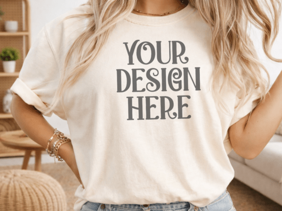Comfort Colors 1717 Ivory T-shirt Mockup: A Detailed Evaluation for Designers