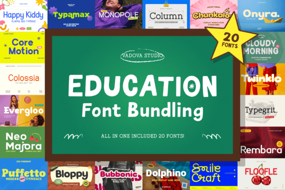 Education Bundle: Playful Fonts for Learning Projects