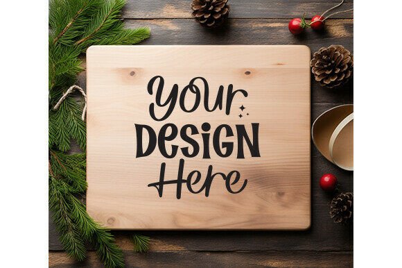 Elevating Your Holiday Product Presentations with the Christmas Kitchen Cutting Board Mockup 2