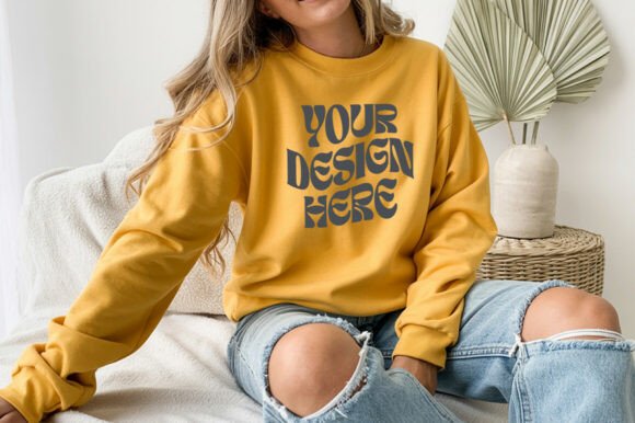 Gold Gildan 18000 Sweatshirt Mockup: A Comprehensive Evaluation