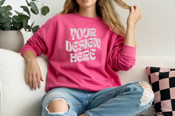 Heliconia Gildan 18000 Sweatshirt Mockup: The Ultimate Tool for Realistic Product Displays