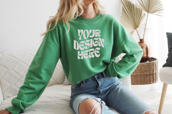 Irish Green Gildan 18000 Sweatshirt Mock