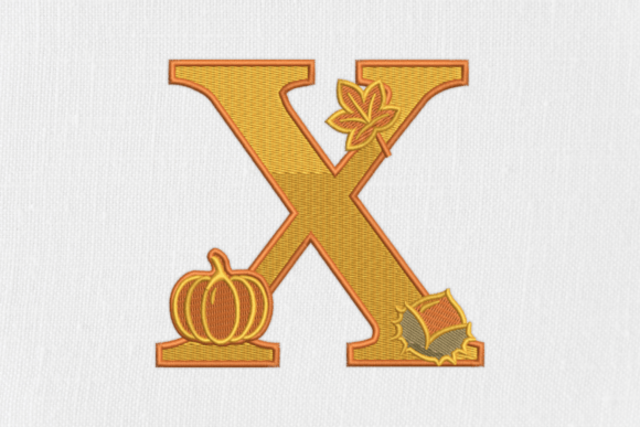 Letter X Autumn Monogram: The Ultimate Embroidery Solution for Seasonal Home Decor
