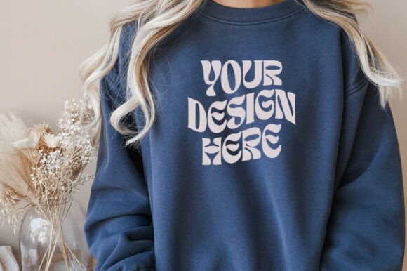 Navy Gildan 18000 Sweatshirt Mockup: Elevate Your Product Displays