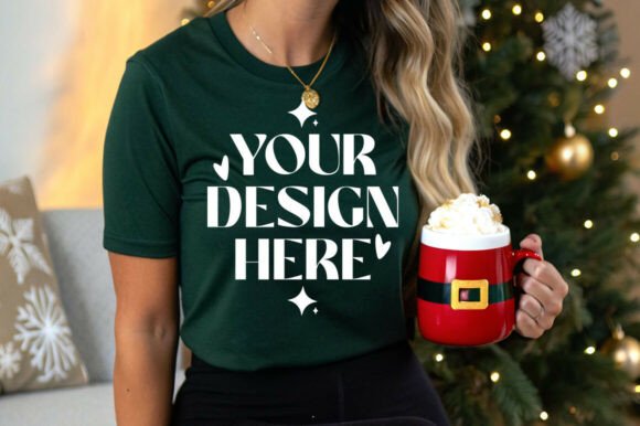 Unlock Your Design Potential with the Bella Canvas 3001 Forest and Black Shirt Mockup Collection