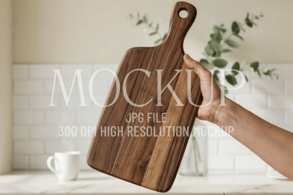 Wooden Cutting Board Mockup for Premium Minimal Designs